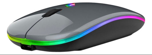 Mouse Ratón Inalámbrico Recargable Bluetooth 2.4ghz Led Rgb