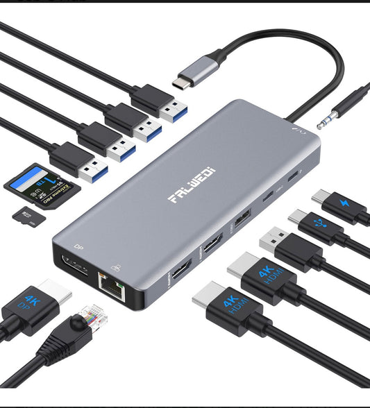 Usb C Laptop Docking Station Dual Monitor 14 In 1 Usb C Hub 4K