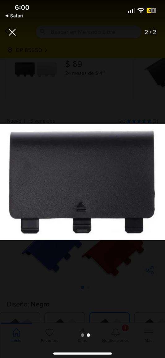 Tapa De Pilas Para Control Xbox One Y Xbox One S Generica