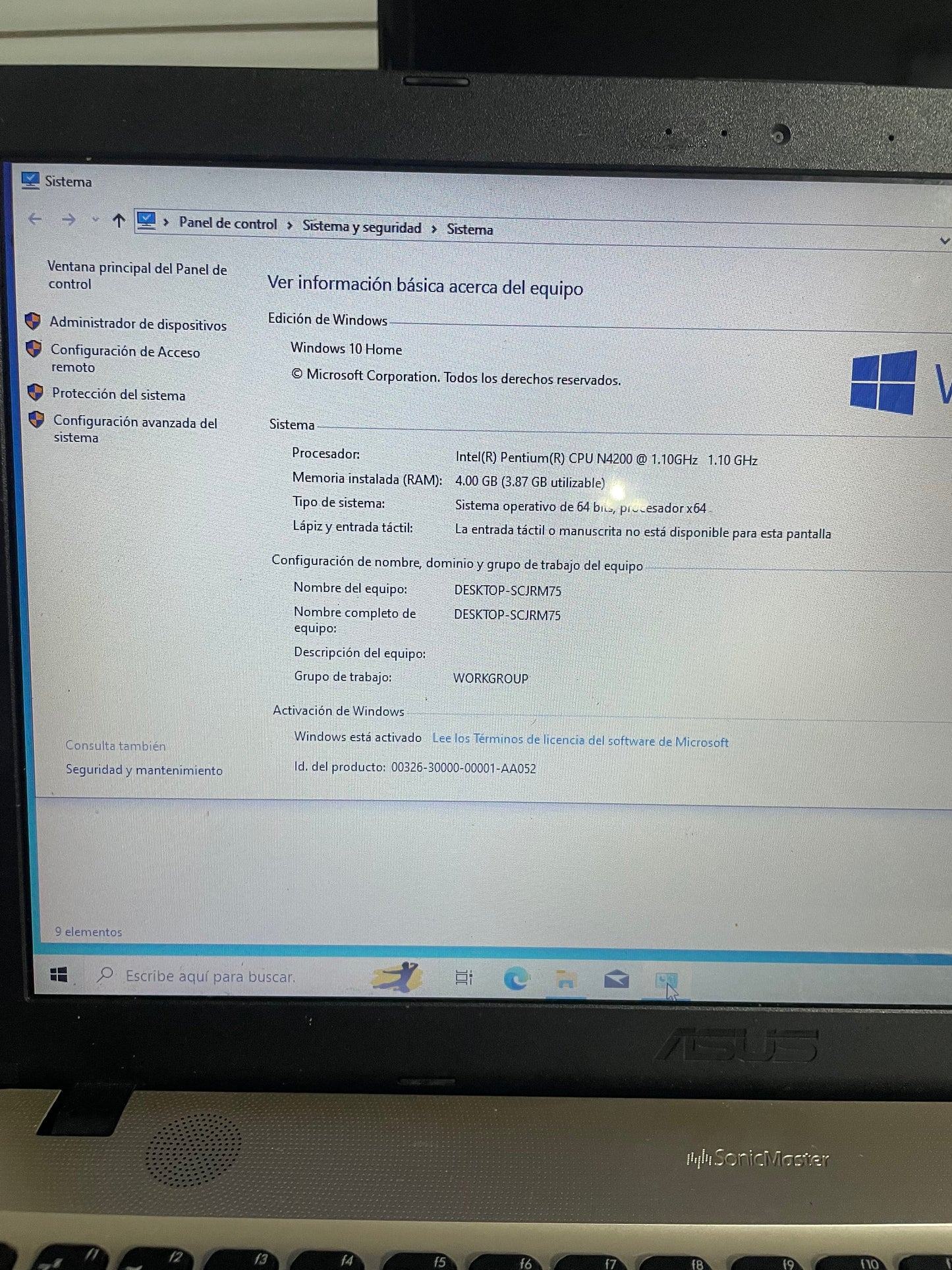 Laptop Asus X541n, Intel Pentium N4200, 4gb, 500gb, Dvdrw, 15.6" Hd, Bluetooth, Wind10 64, USB-C
