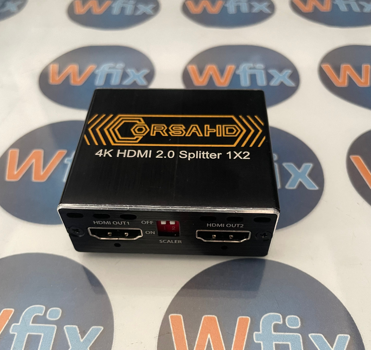 CORSAHD 4K@60Hz HDMI Splitter 1x2 4:4:4,18 Gbps, soporta barra de sonido, HDCP Bypass, EDID, duplicado/espejo/copia, escala baja, HDR, Dolby Vision Atmos,divisor HDMI 4K 1 en 2 salidas para monitores.
