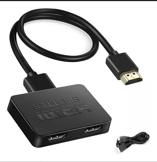 Divisor Hdmi 4k Con Cable Hdmi, 1 Entrada, 2 Salidas