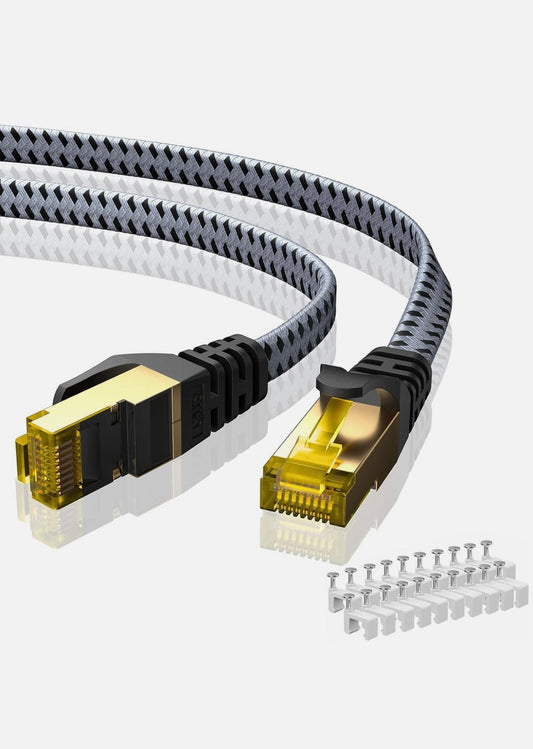 Cable Ethernet ARISKEEN Cat 8 30 ft 9M, 40 Gbps 2000 Mhz LAN de red Cat8 de alta velocidad