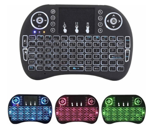 Mini Teclado Inalambrico Touchpad Iluminado Smart Tv Box Color Del Teclado Negro.