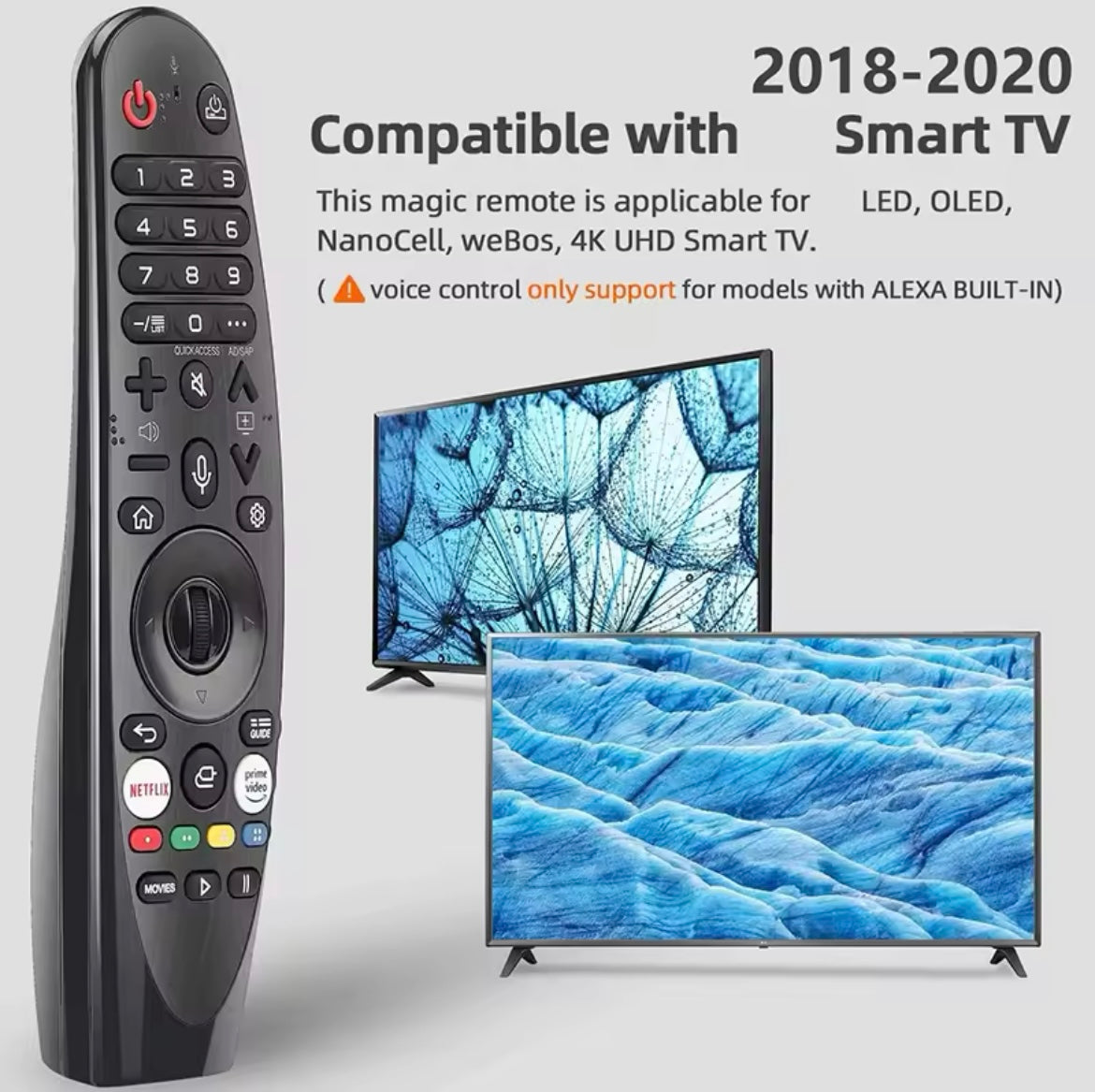 Mando a distancia mágico por voz MR20GA, mando a distancia IR de repuesto para Smart TV 4K UHD OLED Nano Cell Smart TV 2017-2020 MR-19BA MR-20GA