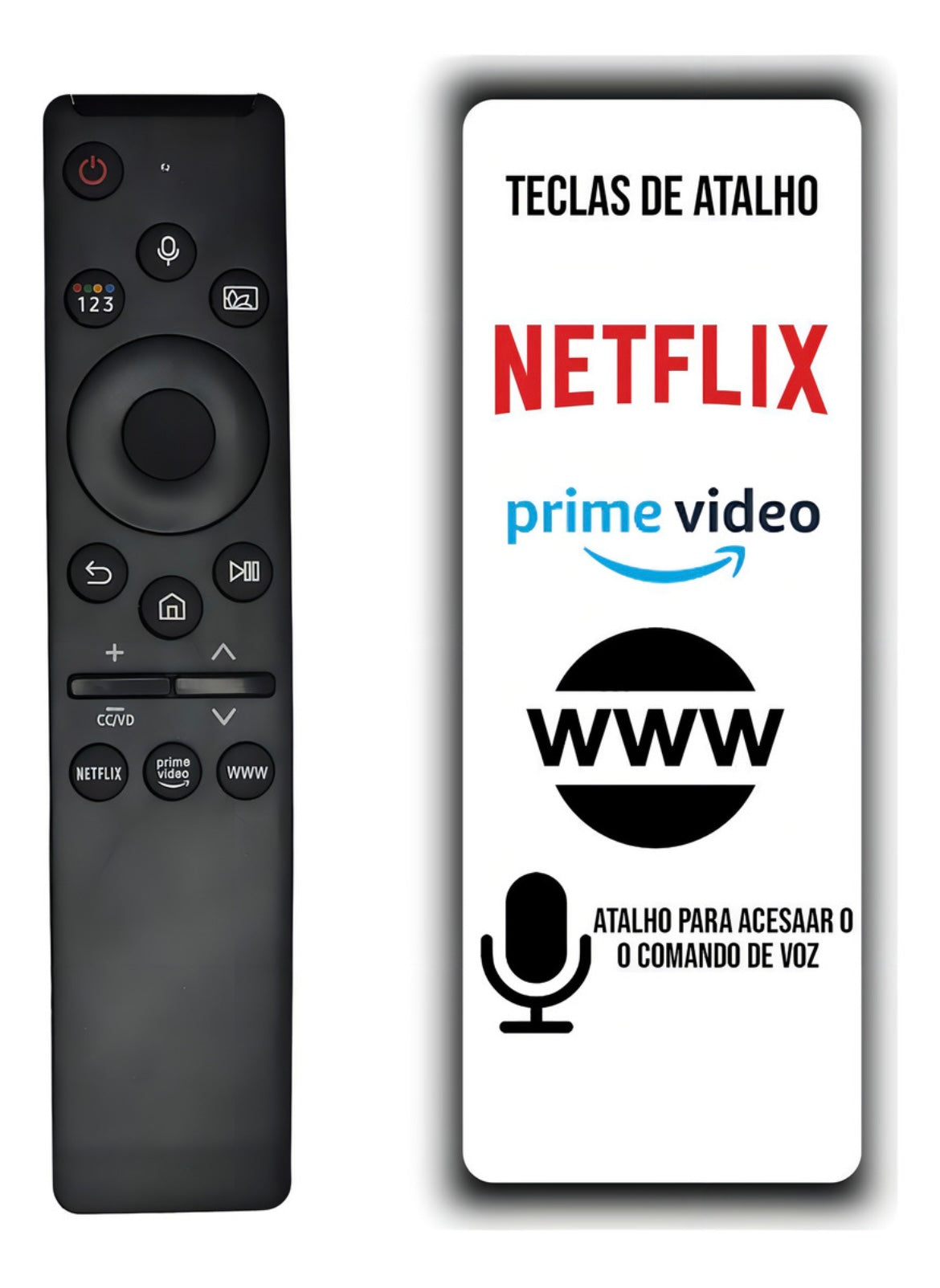 Control con comando de voz para Samsung Smart TV 4k con batería