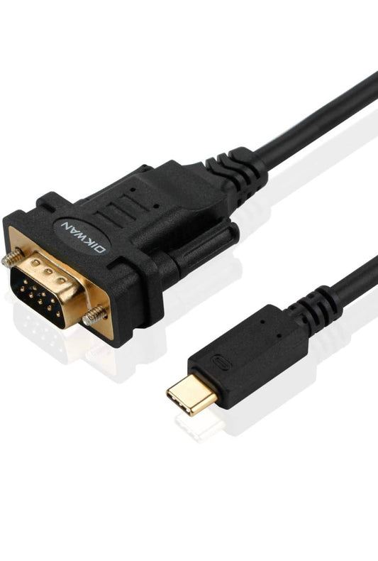 OIKWAN Cable adaptador de puerto serie USB tipo C a RS232 DB9, chipset FTDI, compatible con Windows 11, 10, 8, 7 y Mac Linux 2M