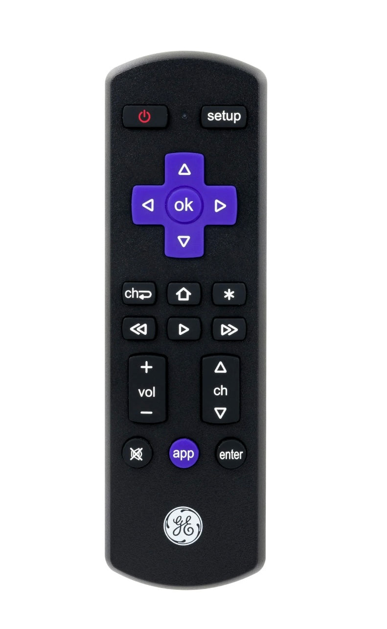 GE Roku Mando a Distancia de Repuesto Directo para TV en Negro