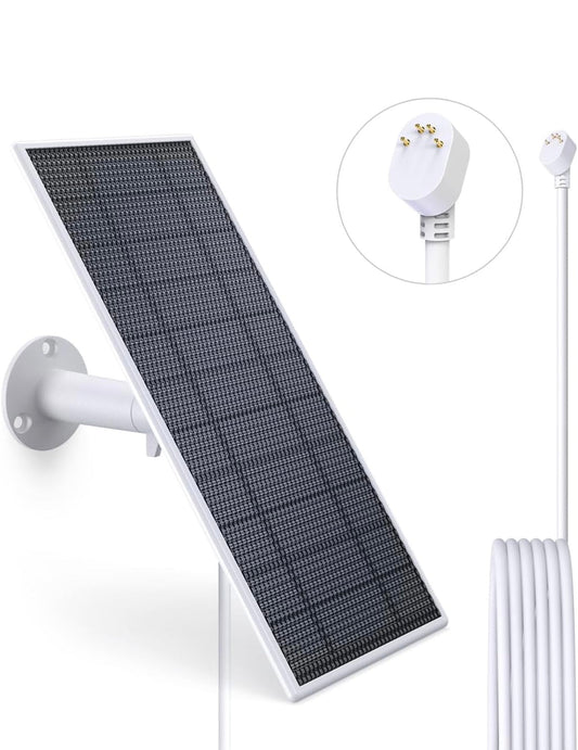 Panel solar para Cámara Google Nest 2 Gen con batería – 5 W de energía solar con cable de carga rápida, IP66 impermeable.
