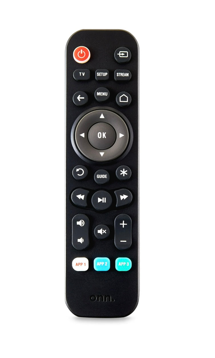 ONN Control Universal, 2 Dispositivos, Negro, Compatible con TV, Roku  y Apple TV.