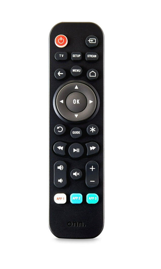 ONN Control Universal, 2 Dispositivos, Negro, Compatible con TV, Roku  y Apple TV.
