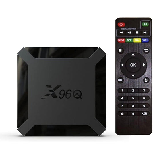 Caja de TV Android 10.0, X96Q Android TV Box 2GB RAM 16GB ROM Allwinner H313 Quad-Core 64bit con WiFi 2.4G USB Ultra HD 4K H.265 3D Home Smart TV Box.