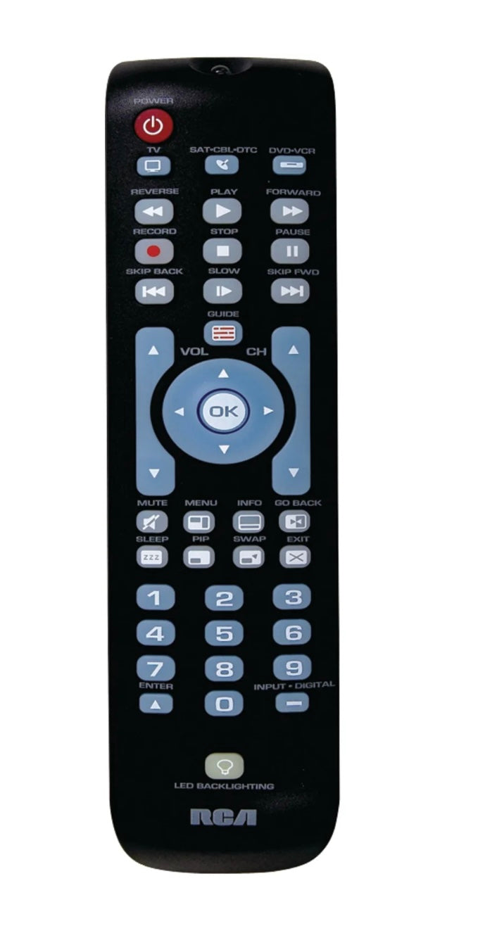 RCA Mando a Distancia Universal para 3 Dispositivos con Teclado Retroiluminado Verde