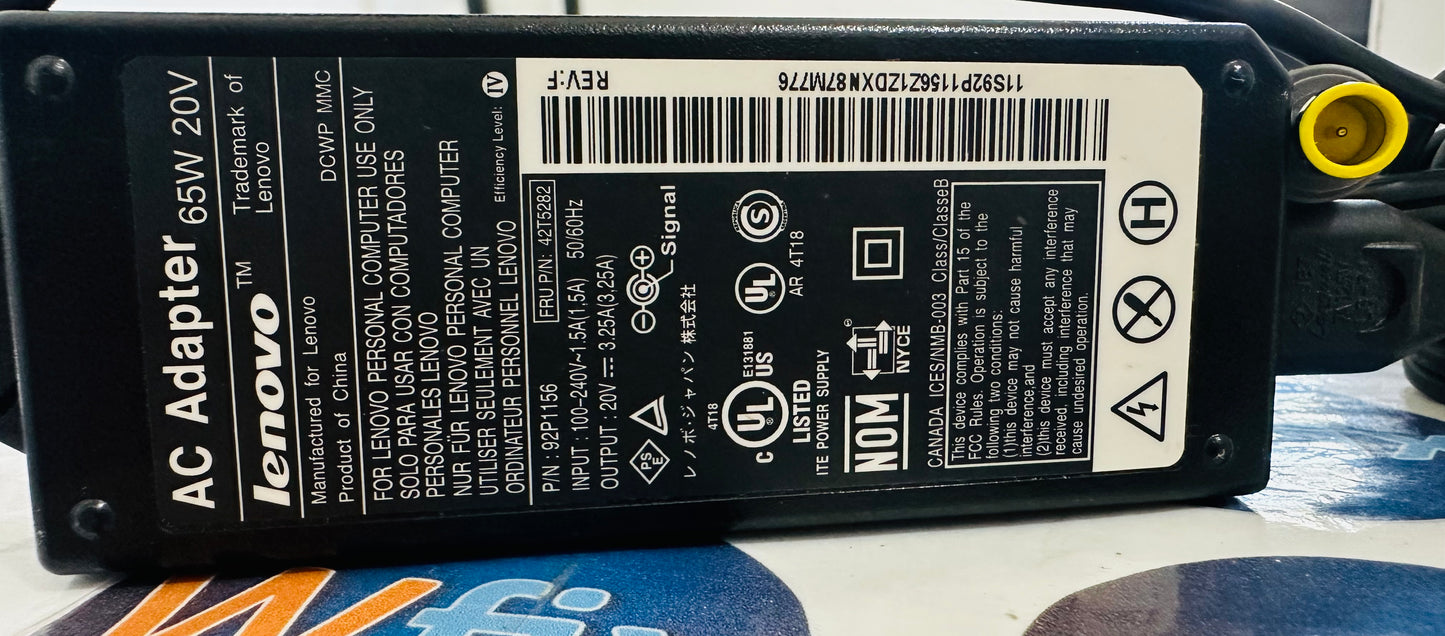 Cargador LENOVO original 20V-3.25A