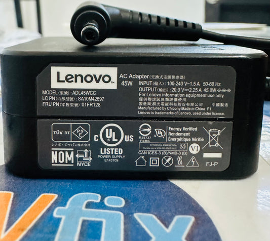 Cargador LENOVO original 20V-2.25A punta delgada